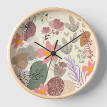 Reloj de pared floral