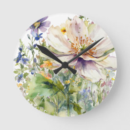Reloj de pared floral