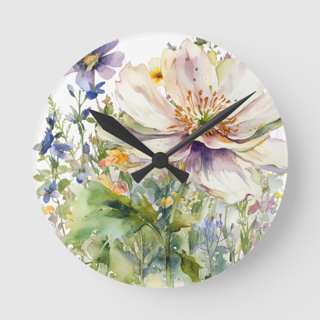 Reloj de pared floral (Anverso)