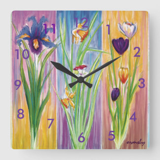 Reloj de pared floral