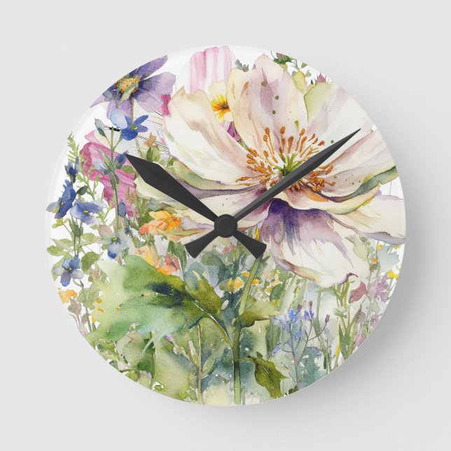 Reloj de pared floral (Anverso)