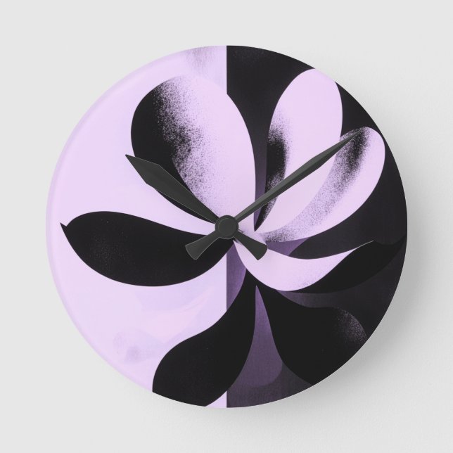 Reloj de pared floral abstracto minimalista (Anverso)