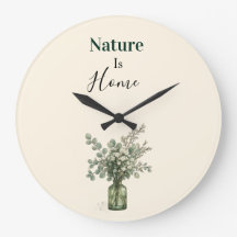 Reloj de pared floral botánico Nature Is Home