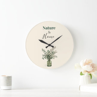 Reloj de pared floral botánico Nature Is Home