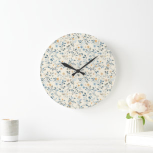 Reloj de pared floral botánico retro francés de pr