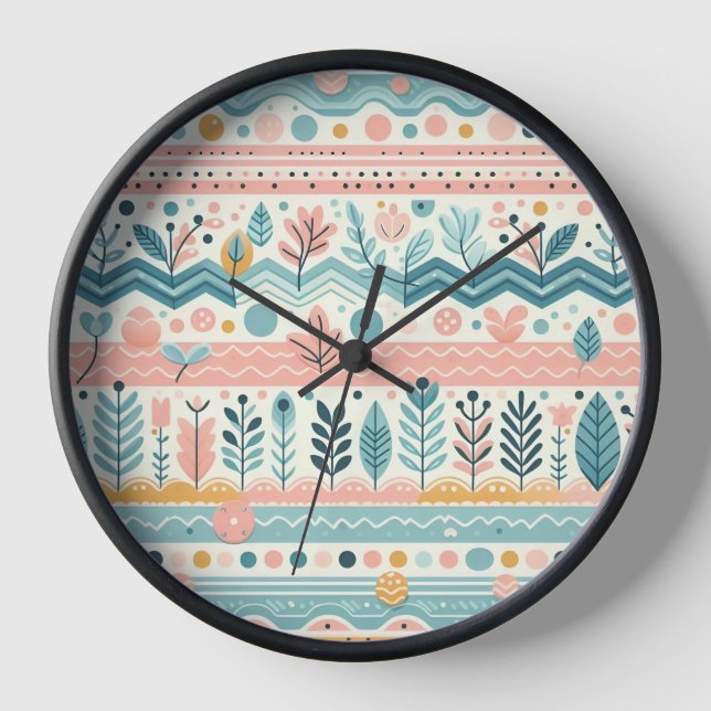 Reloj de pared floral caprichoso (Anverso)