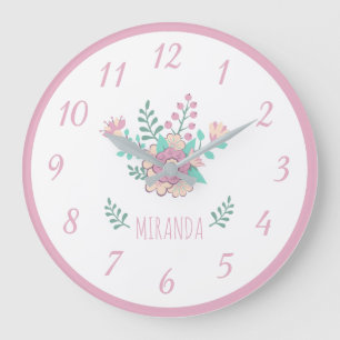 Reloj de pared floral conocido de encargo del