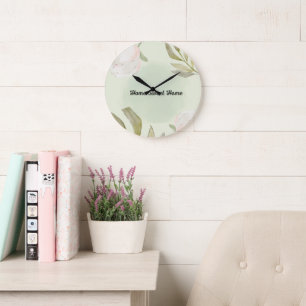 Reloj de pared floral de acuarela
