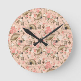Reloj de pared floral de bonito con amor
