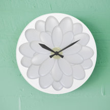 Reloj de pared floral de flores de margarita blanc