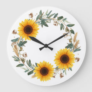 Reloj de pared floral de girasol