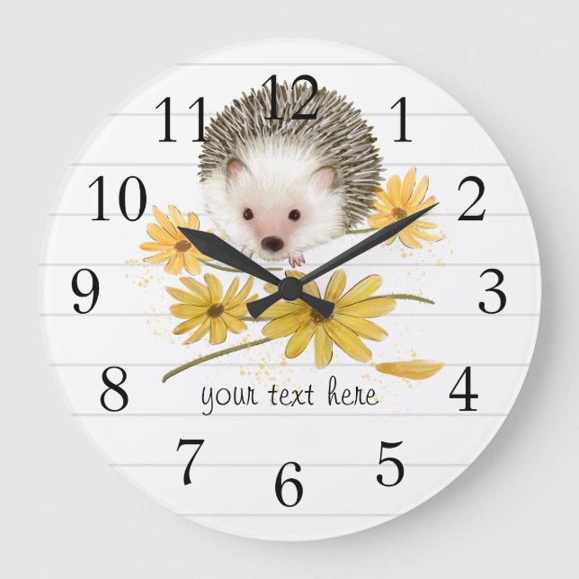 Reloj de pared floral de hedgehog (Anverso)