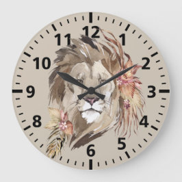 Reloj de pared floral de león