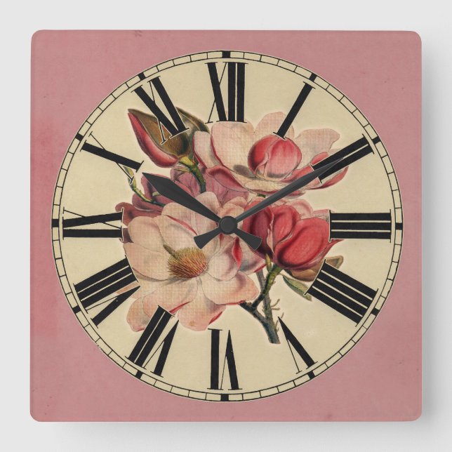 Reloj de pared floral de Moda de cabaña (Anverso)