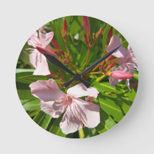 Reloj de pared floral de oleandro rosa Jardín botá