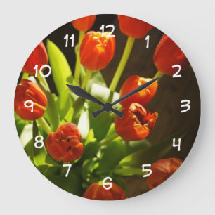 Reloj de pared floral de Tulips