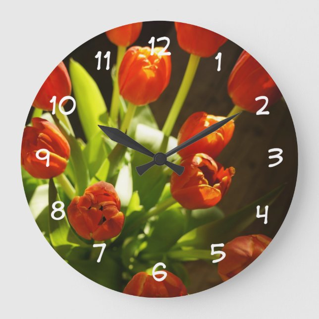 Reloj de pared floral de Tulips (Anverso)