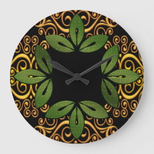 Reloj de pared floral decorativo de las hojas