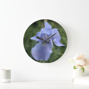 Reloj de pared floral del iris azul bonito