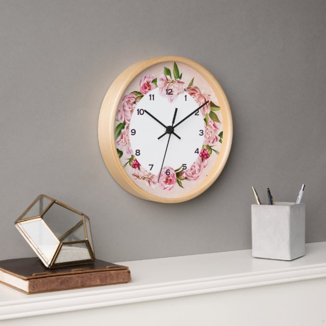 Reloj de pared floral Diseño (Oficina)
