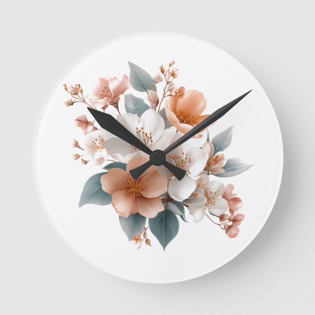 Reloj de pared floral elegante 🌿🕒 (Anverso)