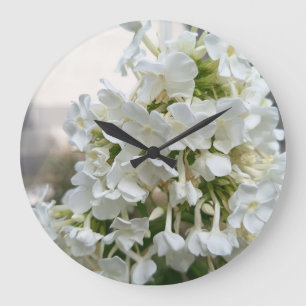 Reloj de pared floral Elegante Flor Blanca