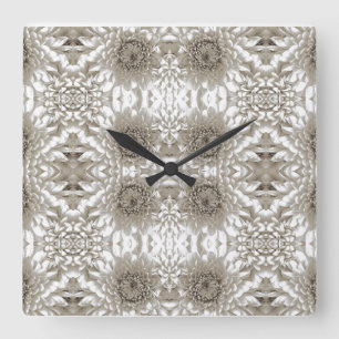 Reloj de Pared Floral Neutro Elegante Estilo Gra