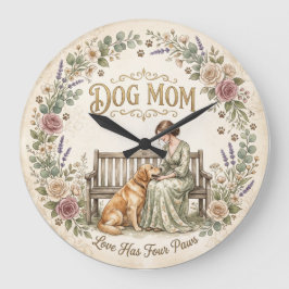 Reloj de pared floral para mamá de perro