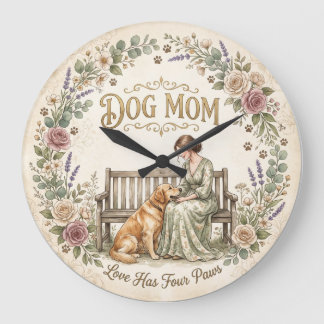 Reloj de pared floral para mamá de perro