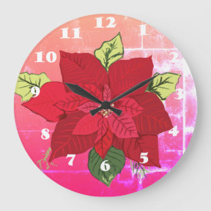 Reloj de pared floral para navidades
