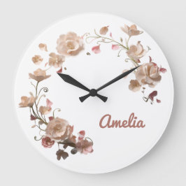 Reloj de pared floral personalizado