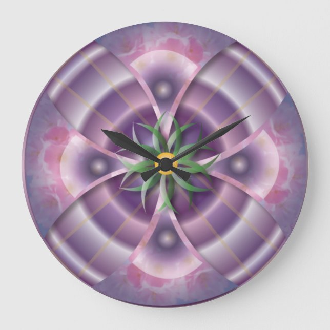 reloj de pared floral púrpura (Anverso)