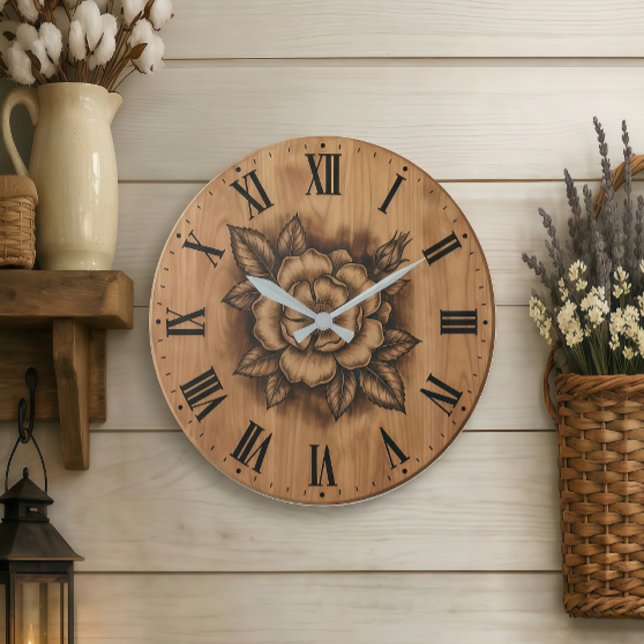 Reloj de Pared Floral Rosa | Decoración Rústica de (Subido por el creador)