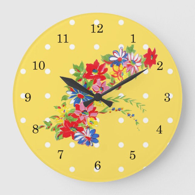 Reloj de pared floral vintage (Anverso)