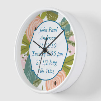 Reloj De Pared Floral y fauna