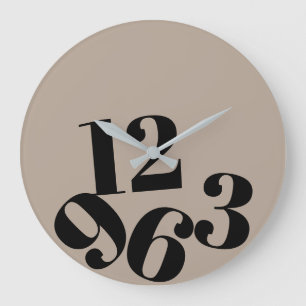 Reloj de pared - Fondo beige números caídos