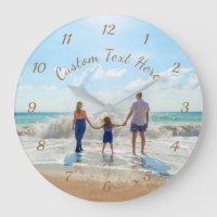 Reloj de pared fotográfica y texto Personalizado p
