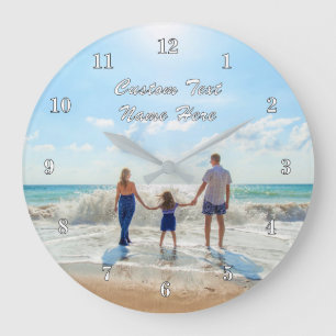 Reloj de pared fotográfica y texto Personalizado p