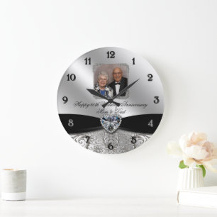 Reloj de pared fotográfico de aniversario de anive
