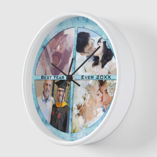 Reloj De Pared Fotos de parejas familiares personalizadas el mejo (Ángulo)