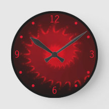 Reloj de pared fractal rojo