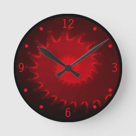 Reloj de pared fractal rojo