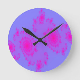 Reloj de pared fractal rosado