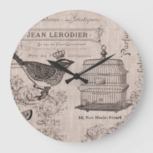 Reloj de pared francés del pájaro del vintage