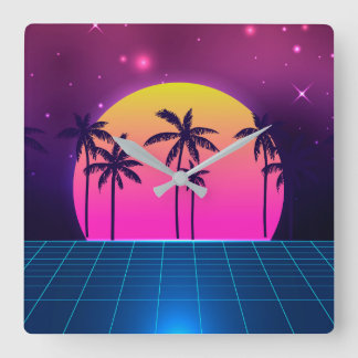 Reloj de pared futurista estilo años 80