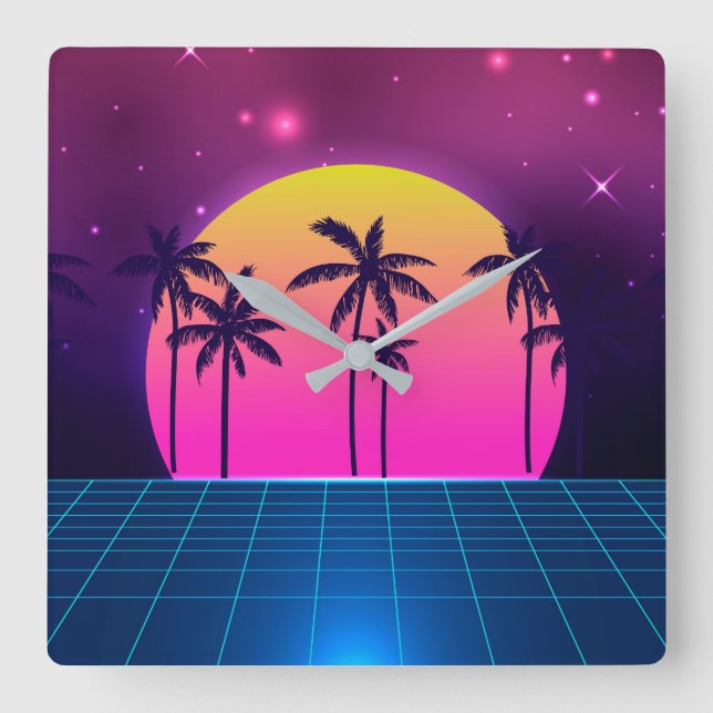 Reloj de pared futurista estilo años 80 (Anverso)