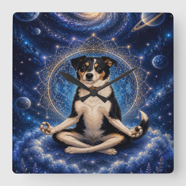Reloj de pared Galaxy Dog | Pastor Australiano Cós (Anverso)