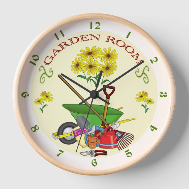 Reloj De Pared Gardener's Garden Room Clock Garden Tools (Anverso)