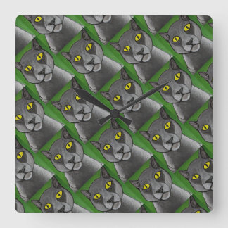 Reloj de pared gato gris