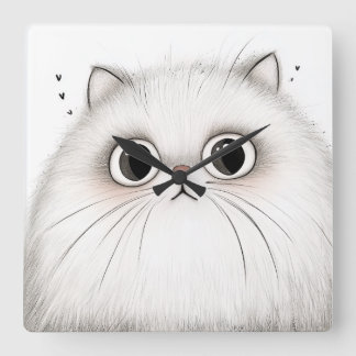 Reloj de Pared Gato Persa de Ojos Grandes